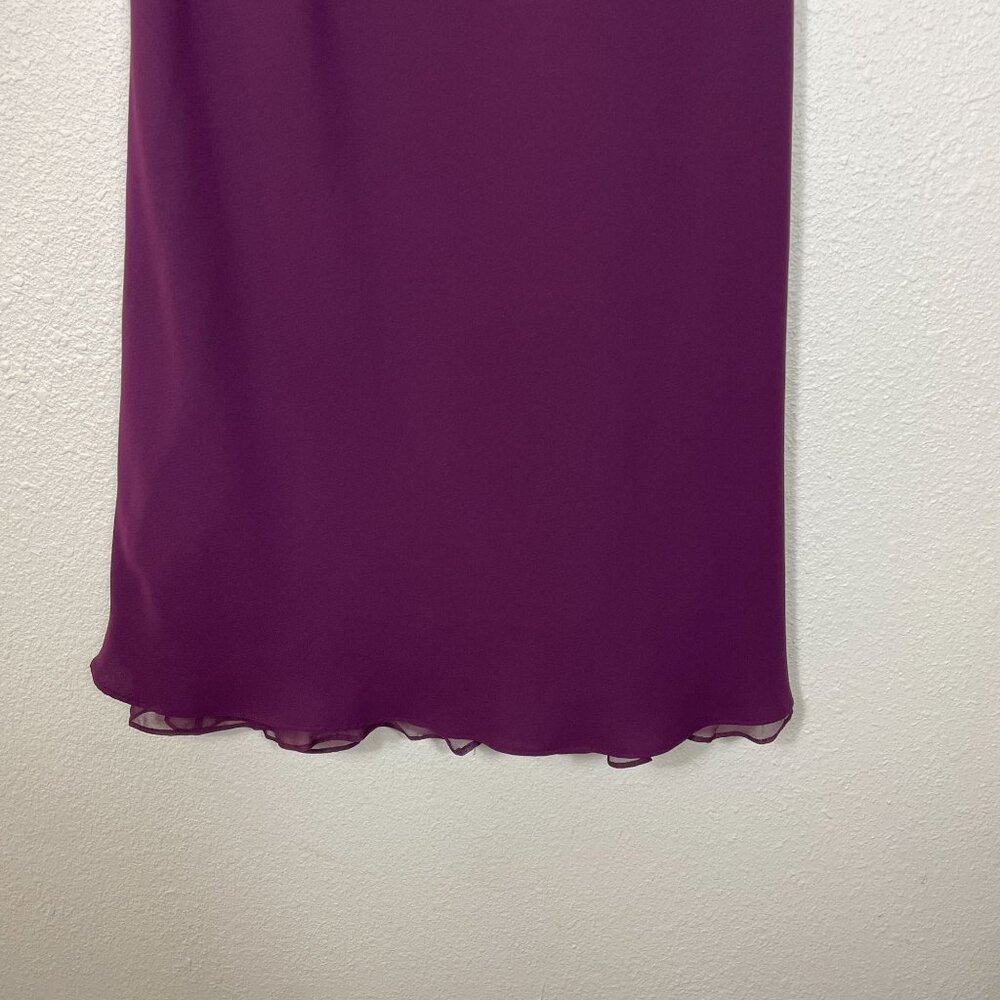 Jones Wear Dress 16 Plum Cowl Neck 90s Y2K Tiered Fairy Whimsi Gown - Picture 7 of 10